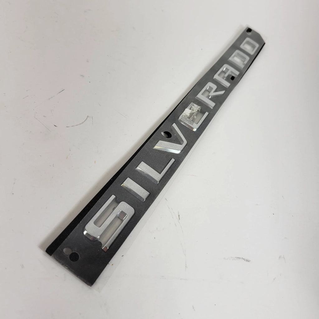 Chrome Gloss Silver Nameplate Door Letter Emblem for Silverado (2007–2018)