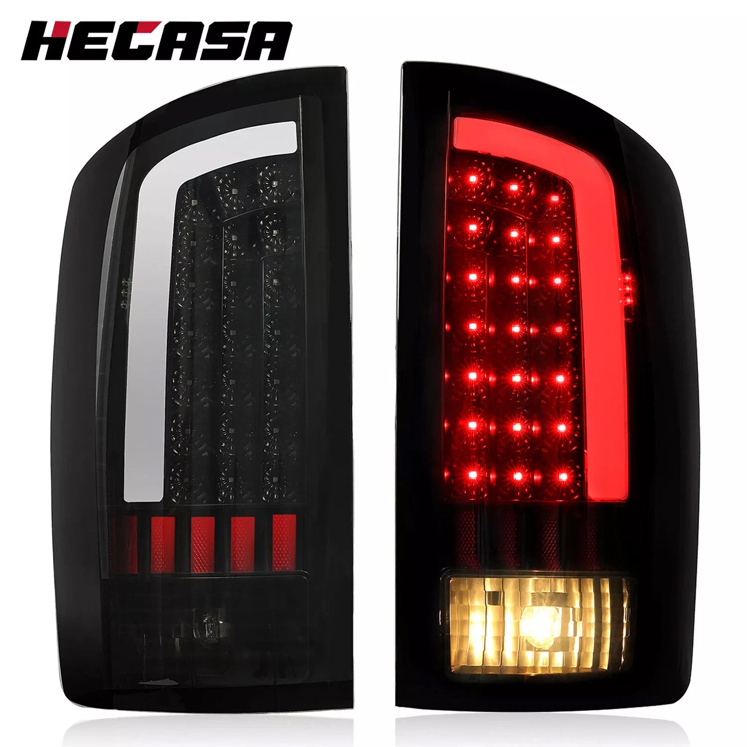 Set of 2 Smoke LED Tail Lights for Dodge Ram 1500 2500 3500 (2002–2006)