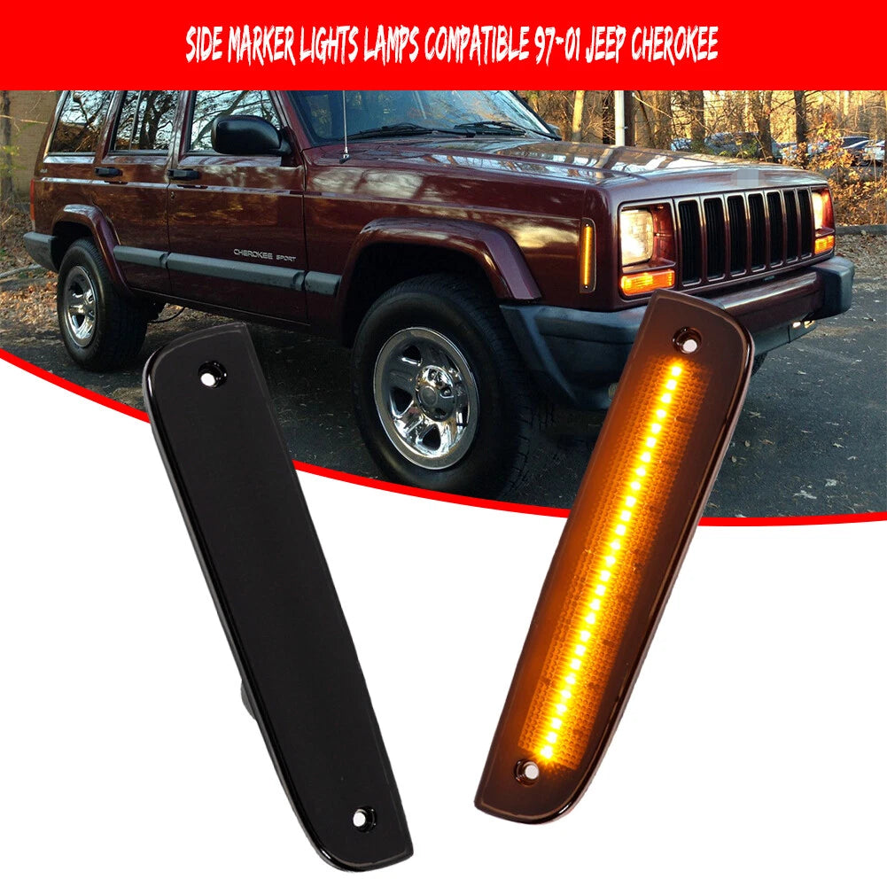 Smoked Amber LED Front Side Marker Light for Jeep Cherokee (1997–2001)