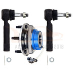 Front LH/RH Wheel Hub & Bearing Assembly w/ ABS + 2 Outer Tie Rods for Chevy