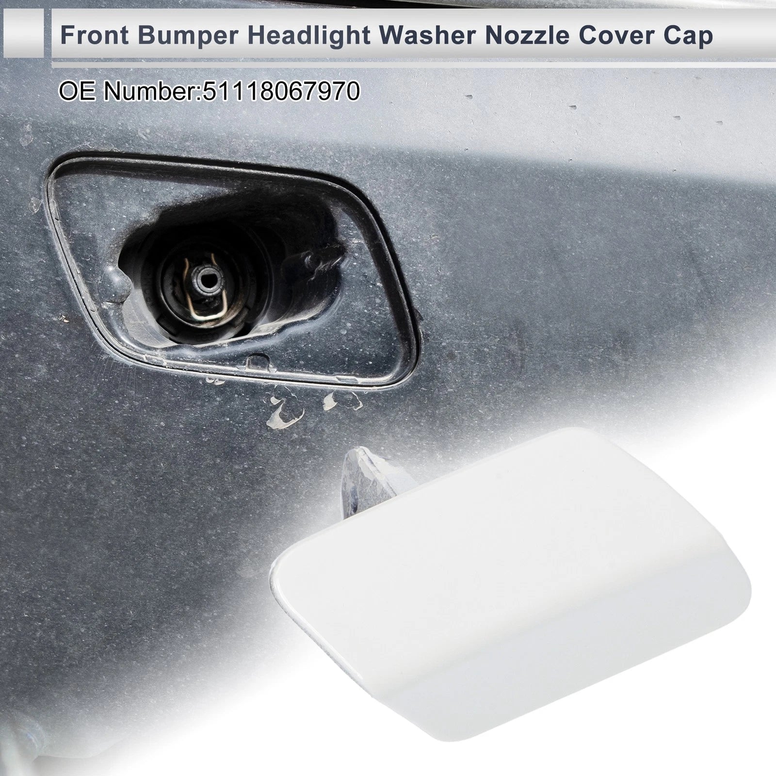 Front Right Headlight Washer Nozzle Cover Cap for BMW 320i (2012–2013)