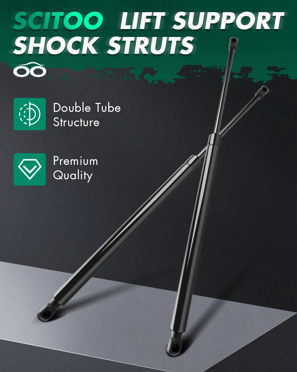 Set of 2 Tailgate Hatch Lift Supports for Ford Edge (2007–2014)