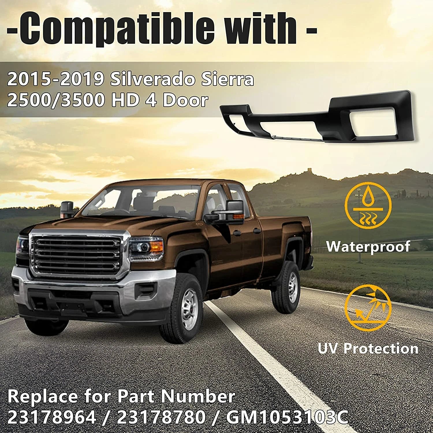 Bumper Skid Plate Panel for GMC Sierra 2500/3500HD (2015–2019) GM1053104C