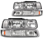 Headlight Assembly Pair for Chevy Silverado 1999-2002, Suburban, Tahoe 2000-2006