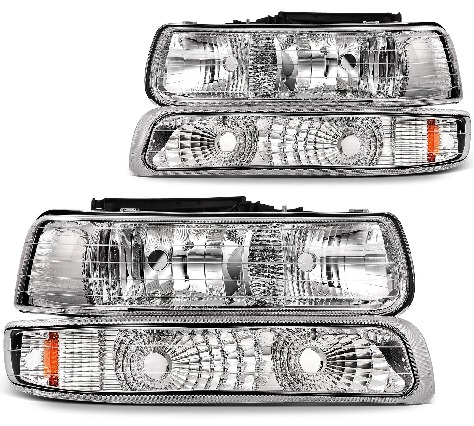 Headlight Assembly Pair for Chevy Silverado 1999-2002, Suburban, Tahoe 2000-2006