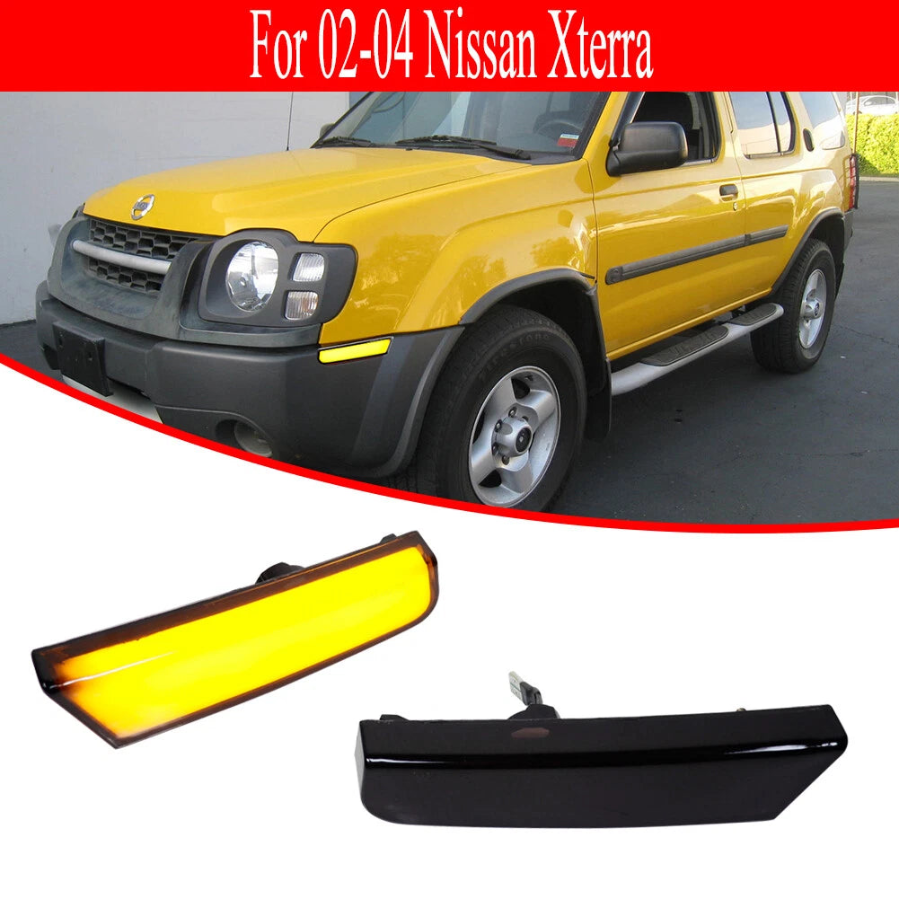 Smoked Lens Amber Front Side Marker Lights for Nissan Xterra (2002–2004)