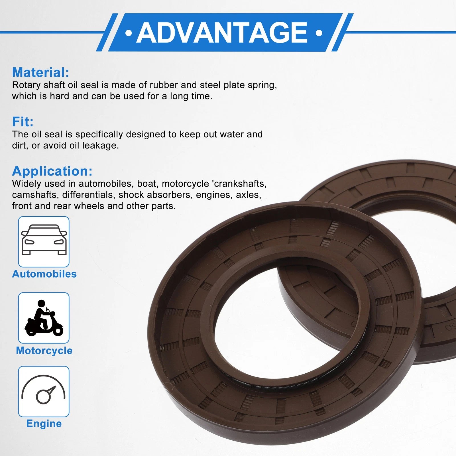 2X Oil Seal Rotary Shaft Seal for Various Models (50x90x10mm) FKM Rubber