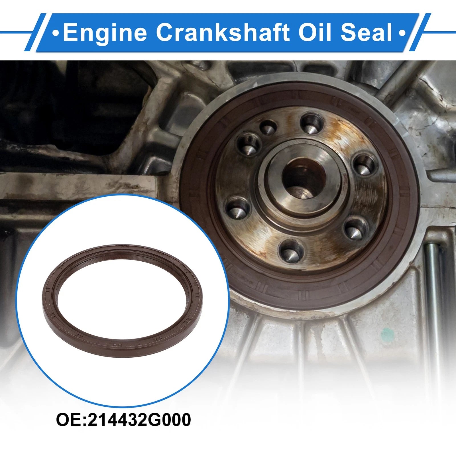 1 Pc Rear Crankshaft Oil Seal for Hyundai Santa Fe (2010–2020) No. 214432G000