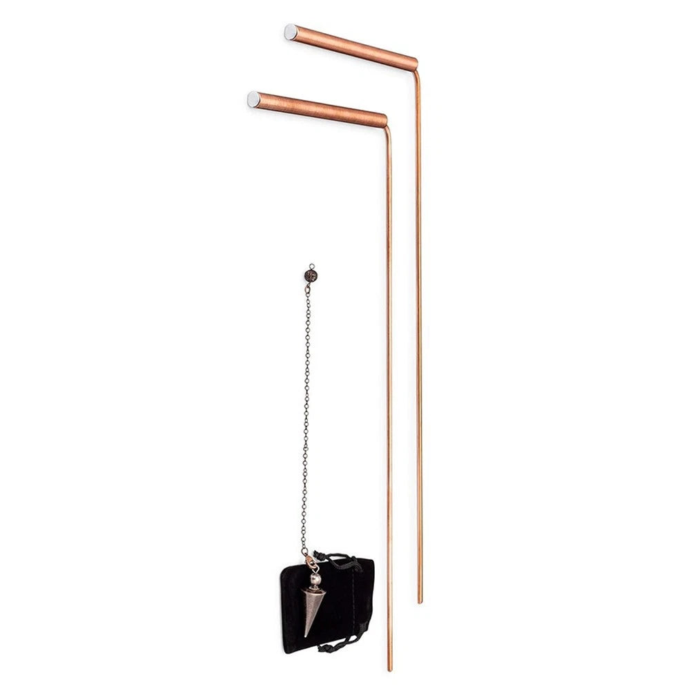 Telescoping Copper Dowsing Rods & Pendulum for Practice