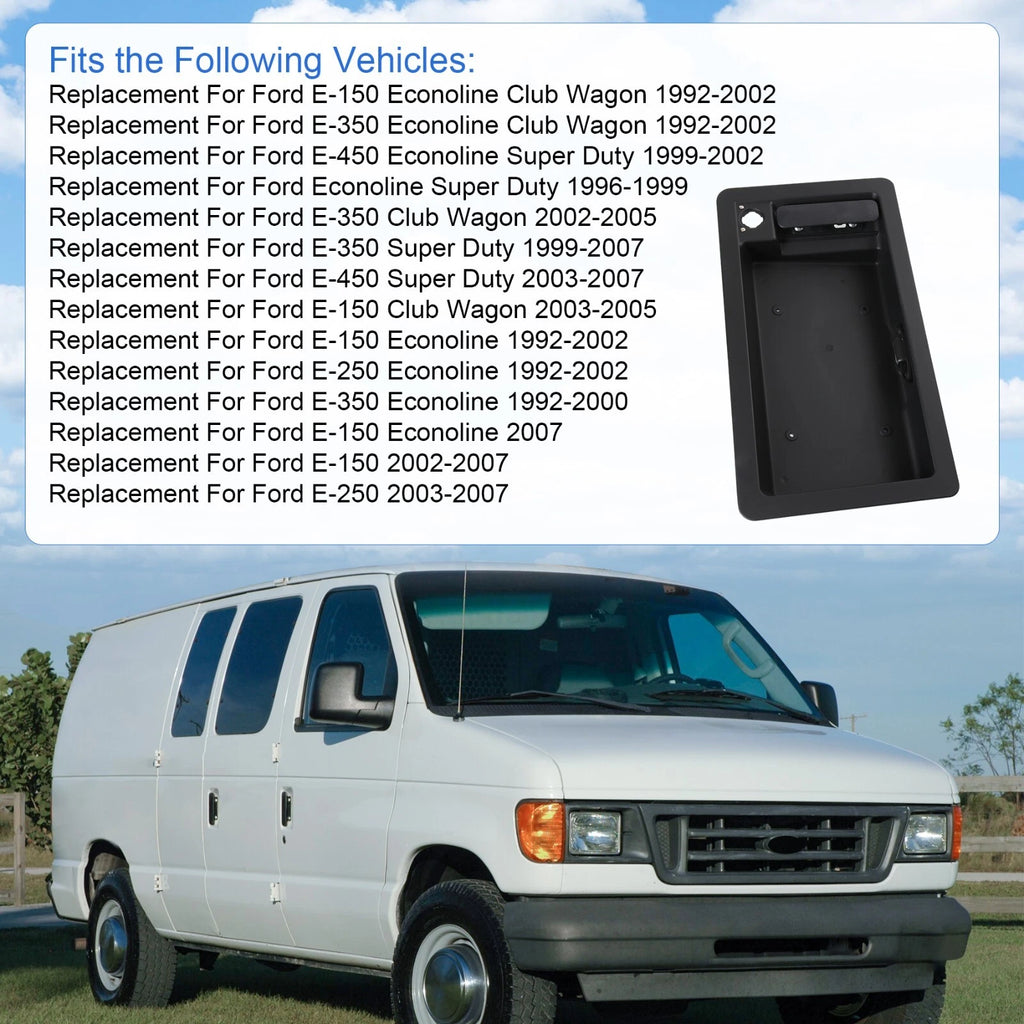 Rear Cargo Door Handle & License Plate Bracket for Ford Van E150 E250 E350
