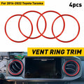 Set of 4 Red Outer AC Vent Surrounding Rings for Toyota Tacoma (2016–2023)