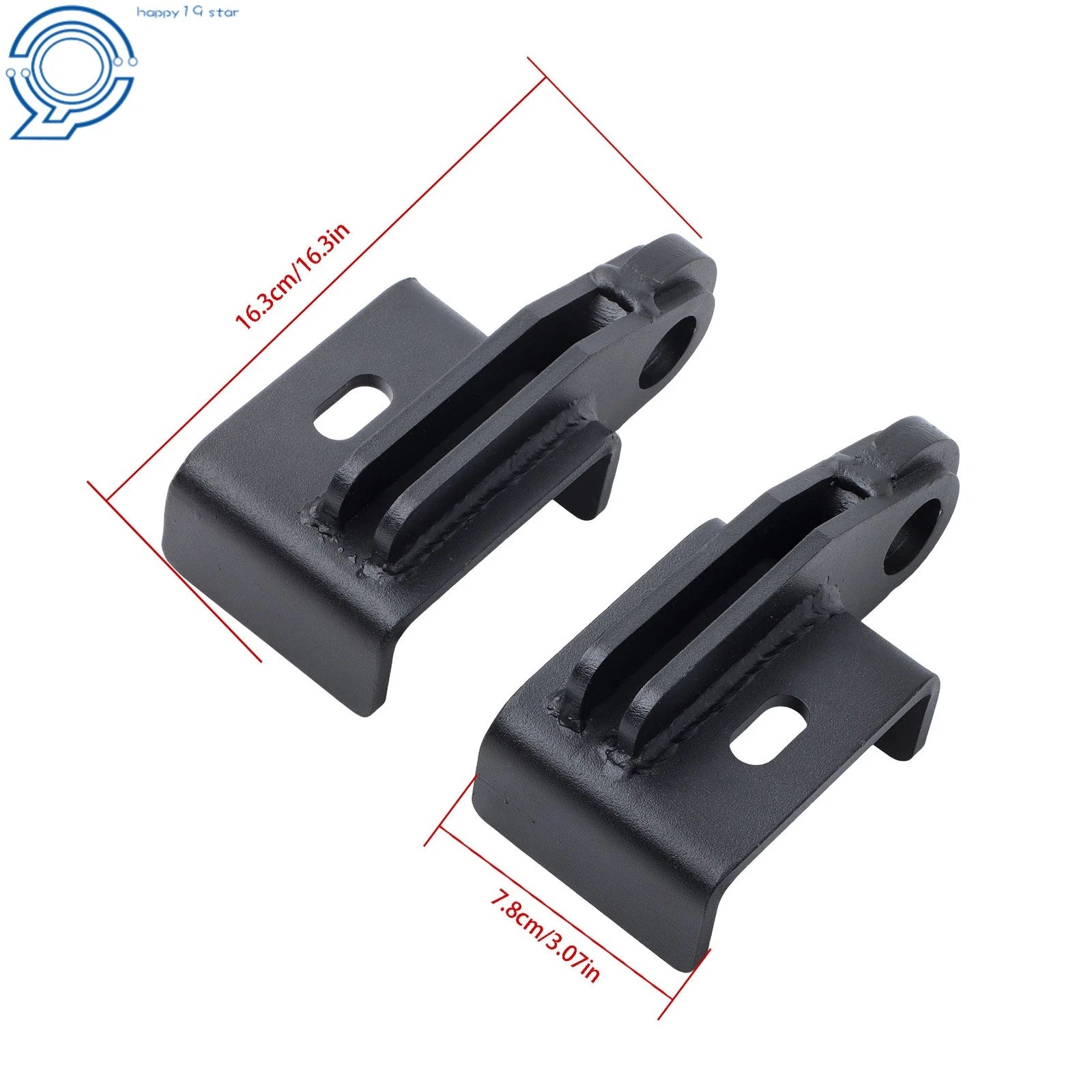 Pair of Black Tow Hook Brackets for Toyota Tacoma (2009–2023)