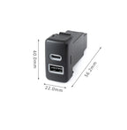 2 Port Dual USB-C PD USB-A QC3.0 Car Charger for Toyota FJ Cruiser Tacoma (2007–2021)