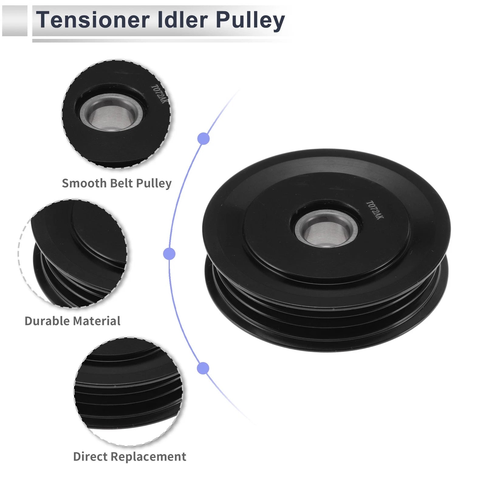 Drive Belt Idler Pulley for Toyota Prius (2001–2009) 16630-21020 Plastic