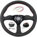Genuine Leather Steering Wheel with Quick Release & Hub Adapter for Ford Mustang (1984–2004)