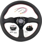 Genuine Leather Steering Wheel with Quick Release & Hub Adapter for Ford Mustang (1984–2004)