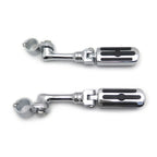Chrome Groove Skull Foot Pegs for Harley Sportster (4.5", 1.25")
