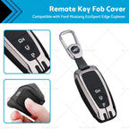 Zinc Alloy Remote Key Fob Cover for Ford Mustang, EcoSport, Edge, Explorer (2015–2023)