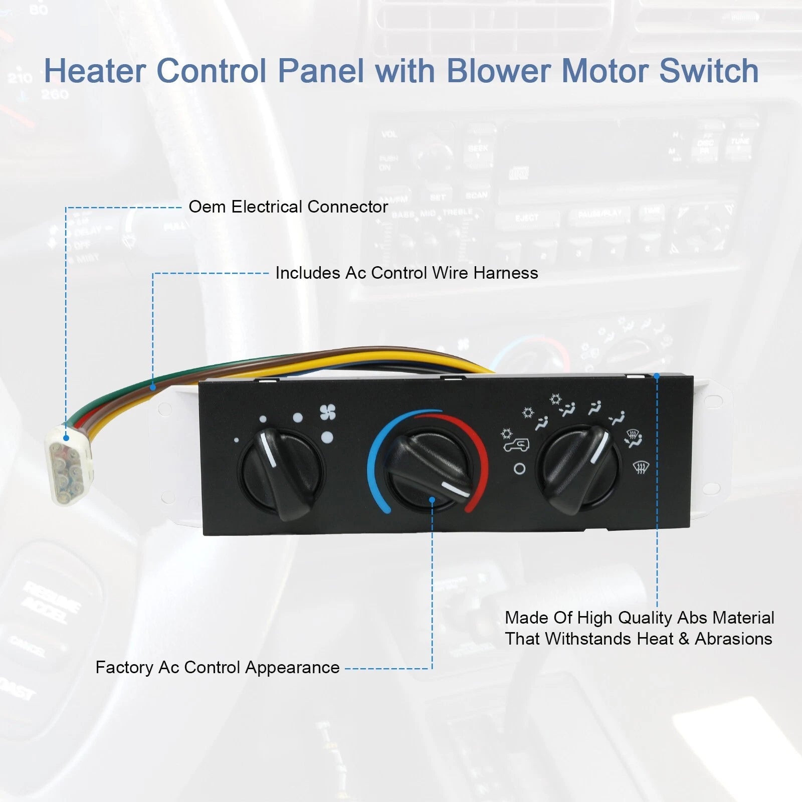 A/C & Heater Control with Blower Motor Switch for Jeep Wrangler TJ (1999-2004)
