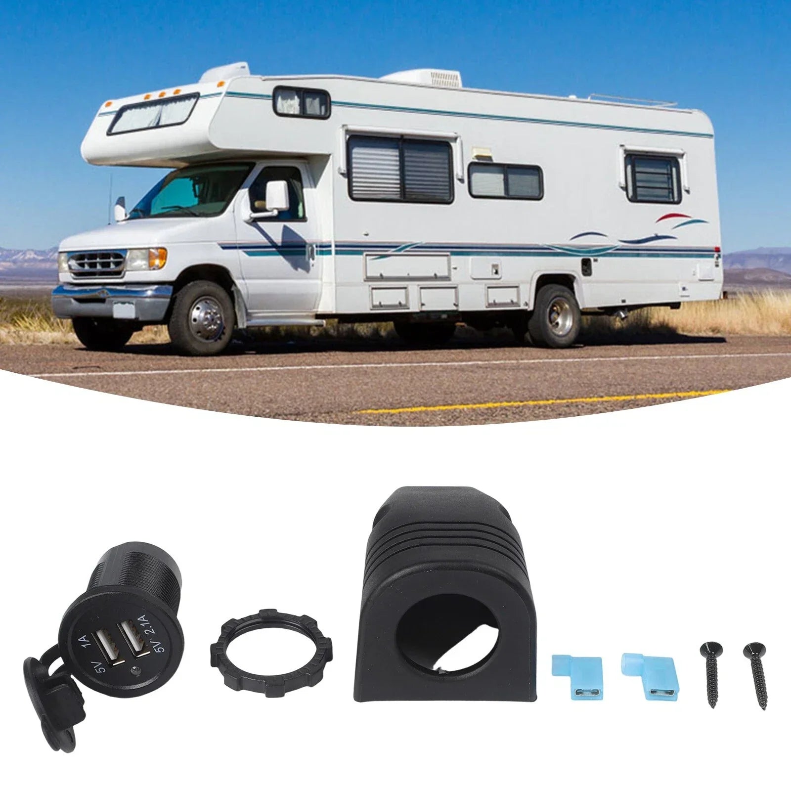 Socket / 12-24V / Dustproof Socket for Boat Motorhome Camper Van Caravan