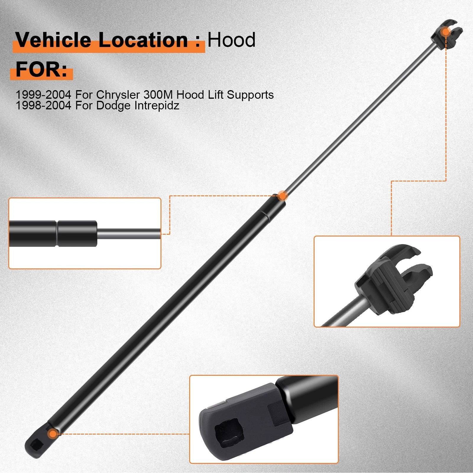 Set of 2 Hood & 2 Trunk Lift Supports for Chrysler 300M (1999–2004)