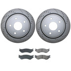 Rear Brake Kit 352mm Drilled Disc Rotors & Akebono Ceramic Pads for Dodge Ram 1500 (2002–2023)