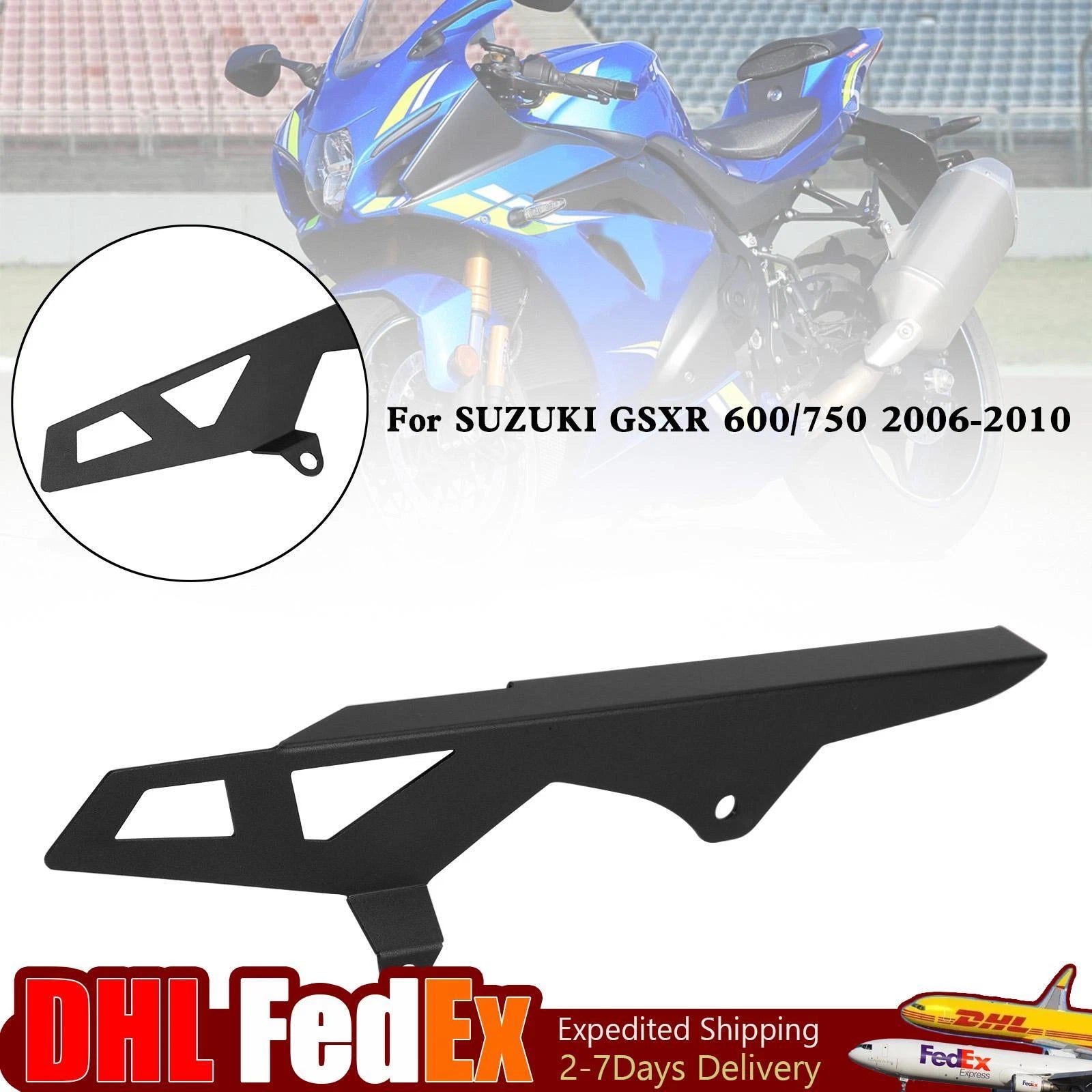Sprocket Chain Guard Protector Cover for Suzuki GSXR 600/750 (2006–2010) Black
