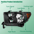 Set of 2 Headlight Assemblies for Toyota Tundra (2007-2013)