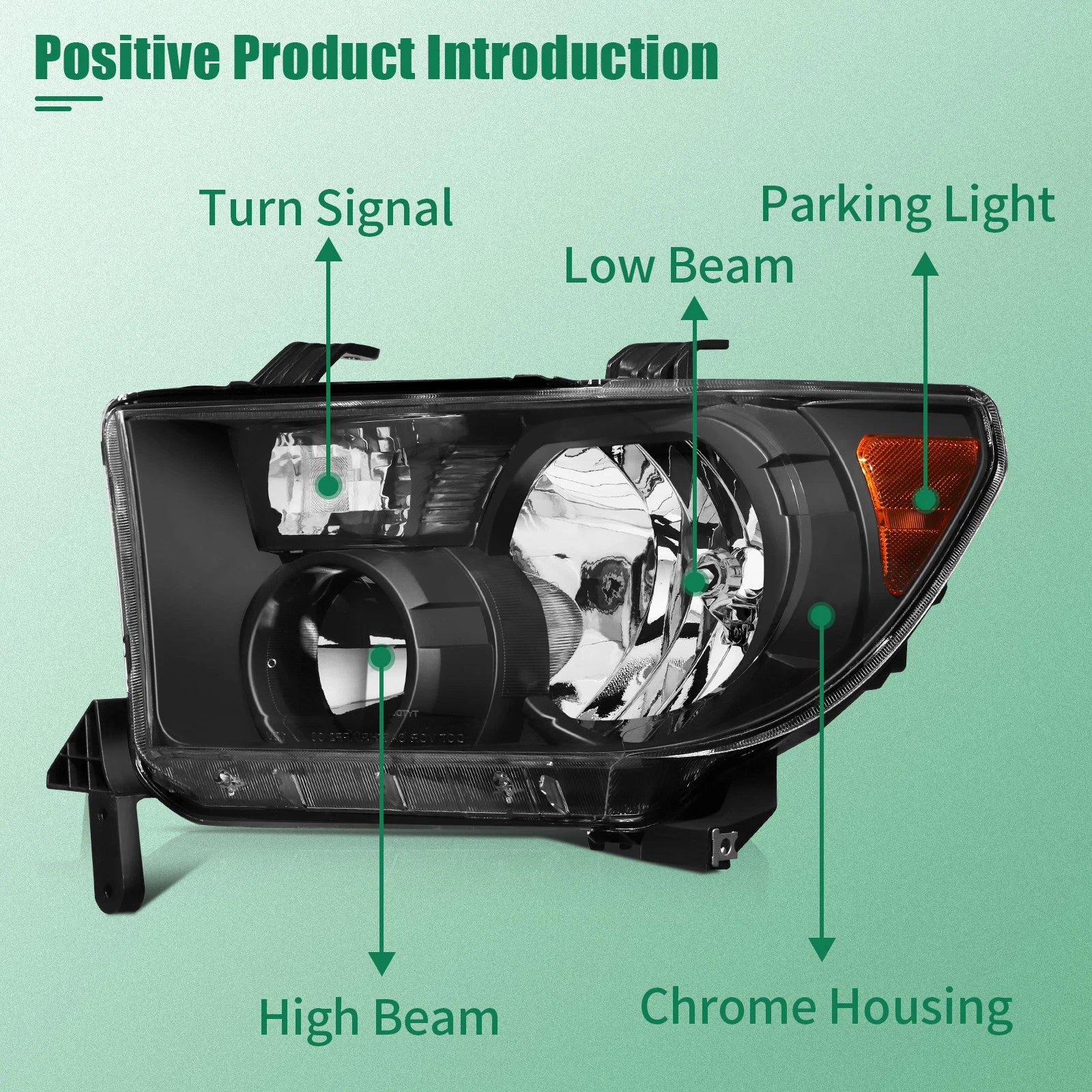 Set of 2 Headlight Assemblies for Toyota Tundra (2007-2013)