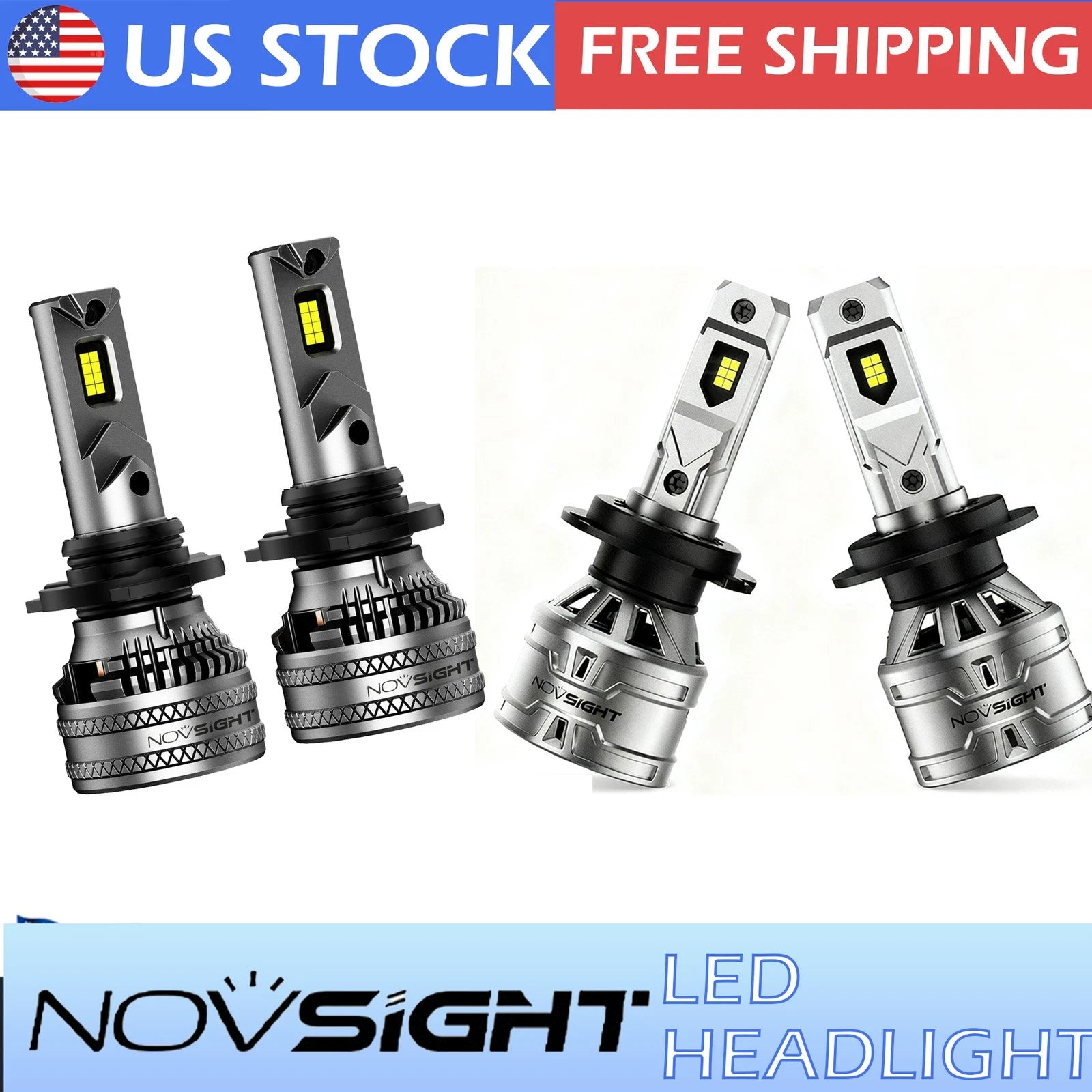 Set of 4 H7 H11 6000K LED Headlight Bulbs for Chevy Traverse (2013–2018)