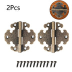 2pc Antique Bronze Hinge for Wooden Box Door Cabinet