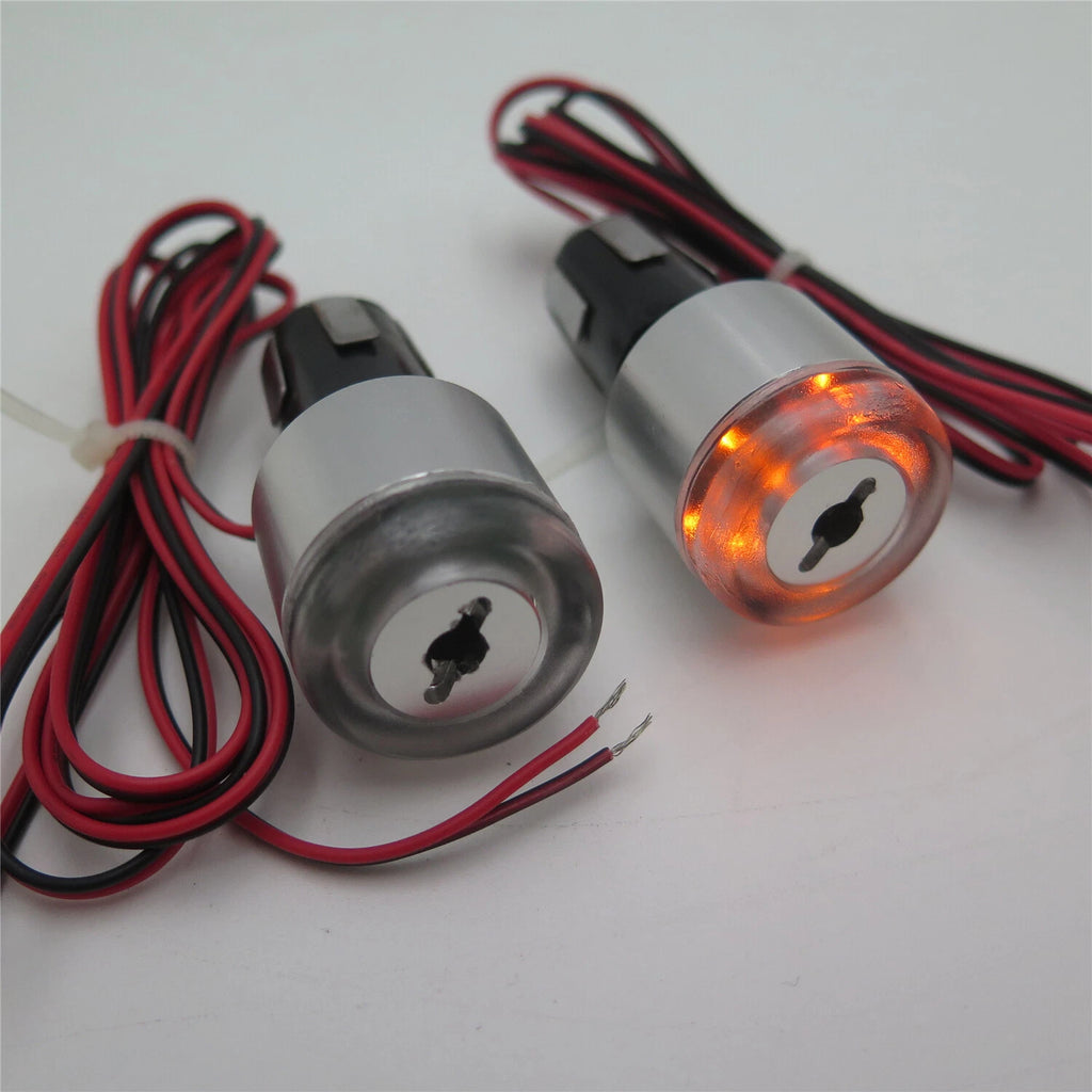 7/8" Motorcycle Grip Bar End Amber LED Turn Signal Light