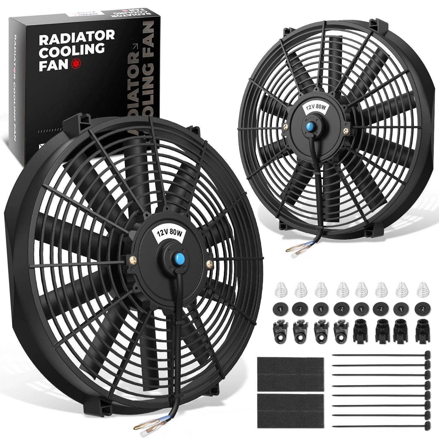 2X 14" Electric Radiator Cooling Fan Assembly Kit Universal