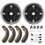 2X Rear Wheel Brake Drum Hub & Brake Shoes for Kawasaki KAF300 Mule (1993–2006)