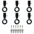 Set of 6 NGK Ruthenium HX Spark Plugs & Coil Boots for Lexus ES330 RX330 (2004–2006)