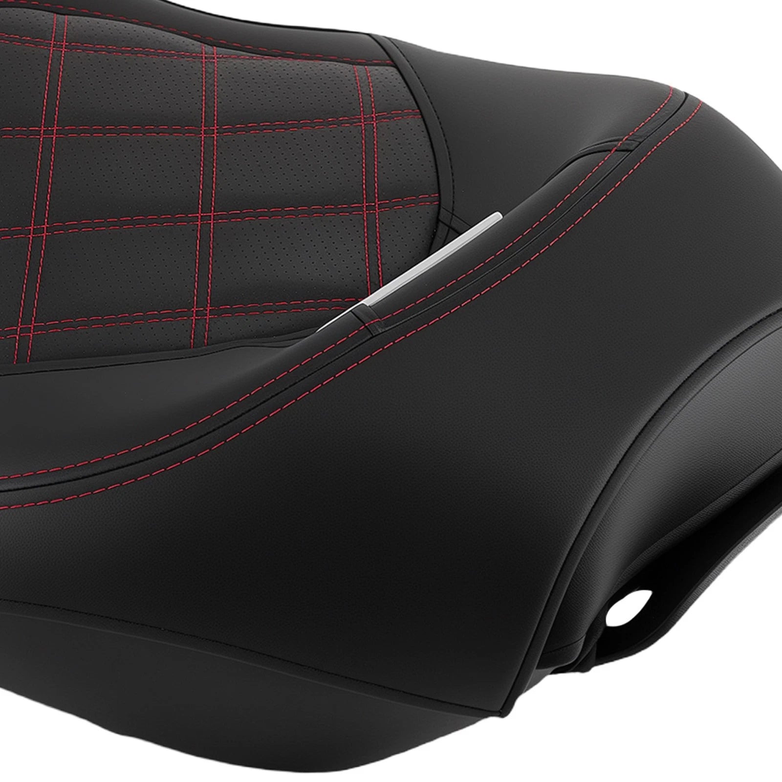 Black Seat for Harley Touring (2009–Present) Red Stitch Driver Passenger