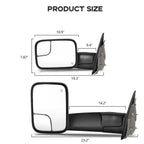 Set of 2 Power Heated Fold-up Towing Mirrors for Dodge RAM 1500 2500 3500 (2002–2009)