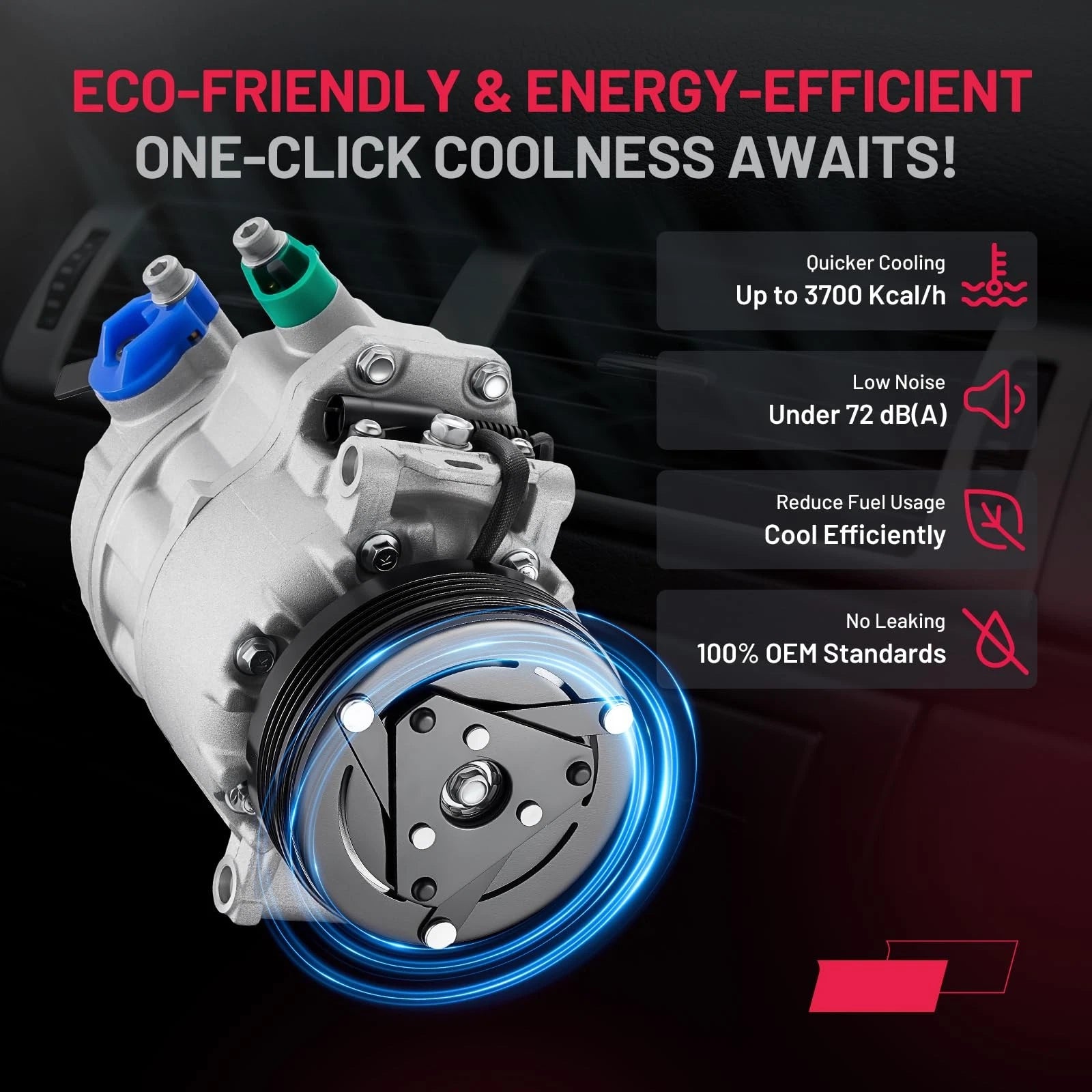 A/C Compressor and Clutch with 4 Groove Pulley for BMW X5 E53 (2003–2006)