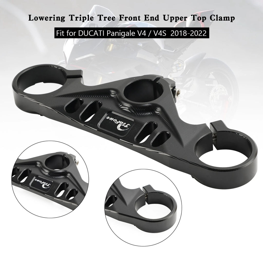 Lowering Triple Tree Front Upper Top Clamp for Ducati Panigale V4/V4S (2018–2022)
