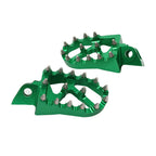 Green CNC MX Foot Pegs for Kawasaki KX65 KX85 (2000-2020)