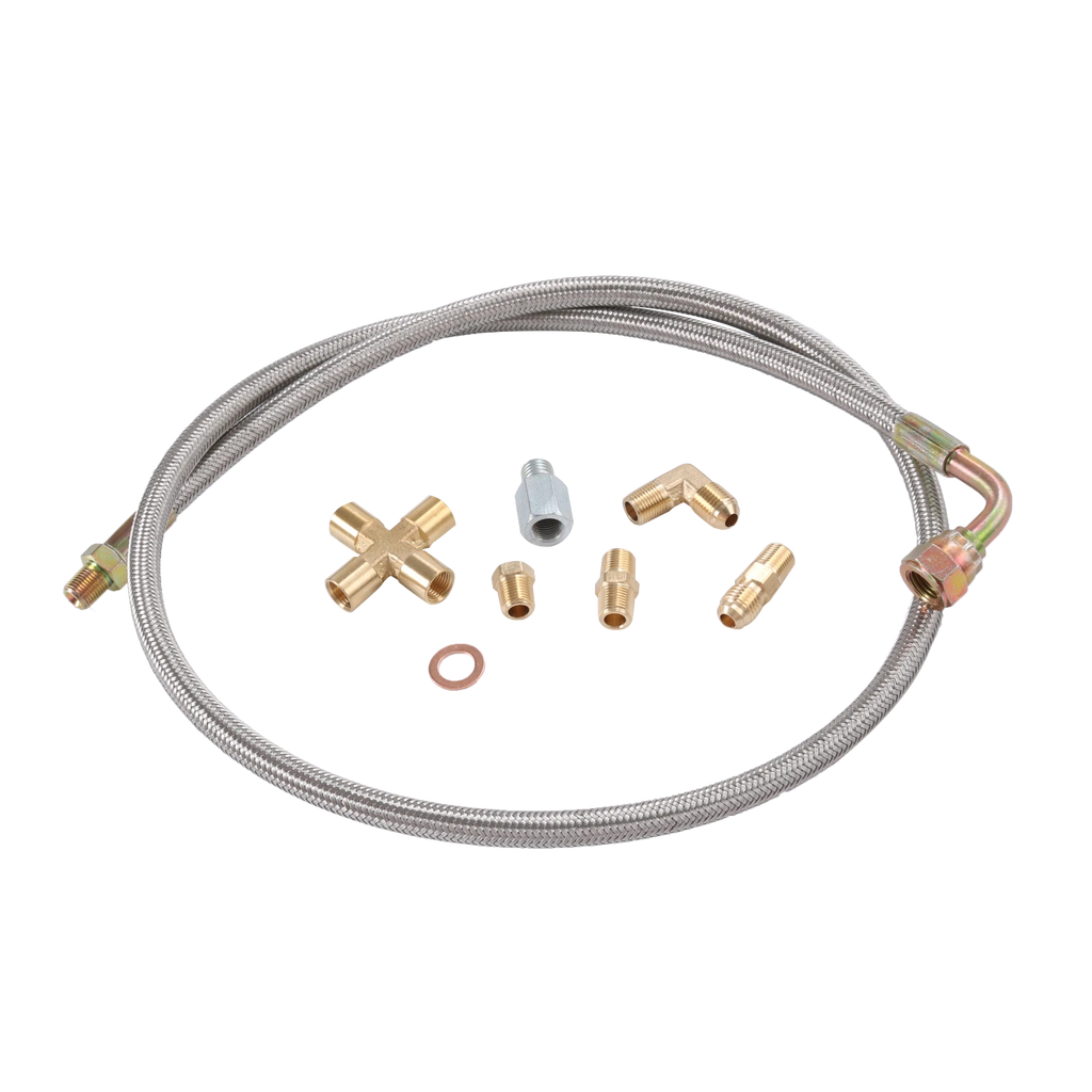 Turbo Oil Feed Line Kit for T3 T4 T04E GT35 GT45 (1/8 NPT)