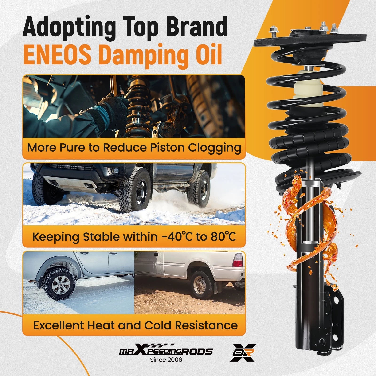 Rear Struts with Coil Springs for Chevrolet Impala (2000-2013) Buick LaCrosse (2005-2009)