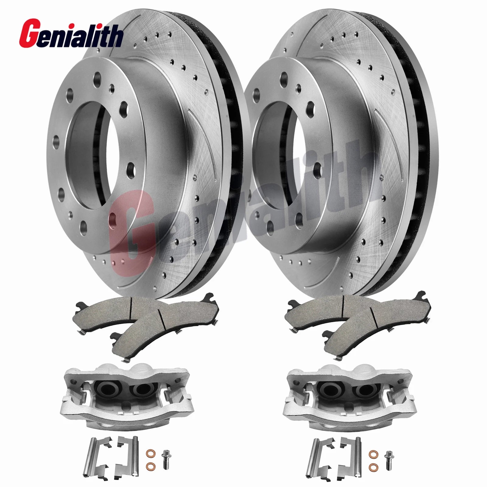 Front Disc Brake Rotor & Pads & Caliper for Chevy Silverado GMC Savana (2000–2023)
