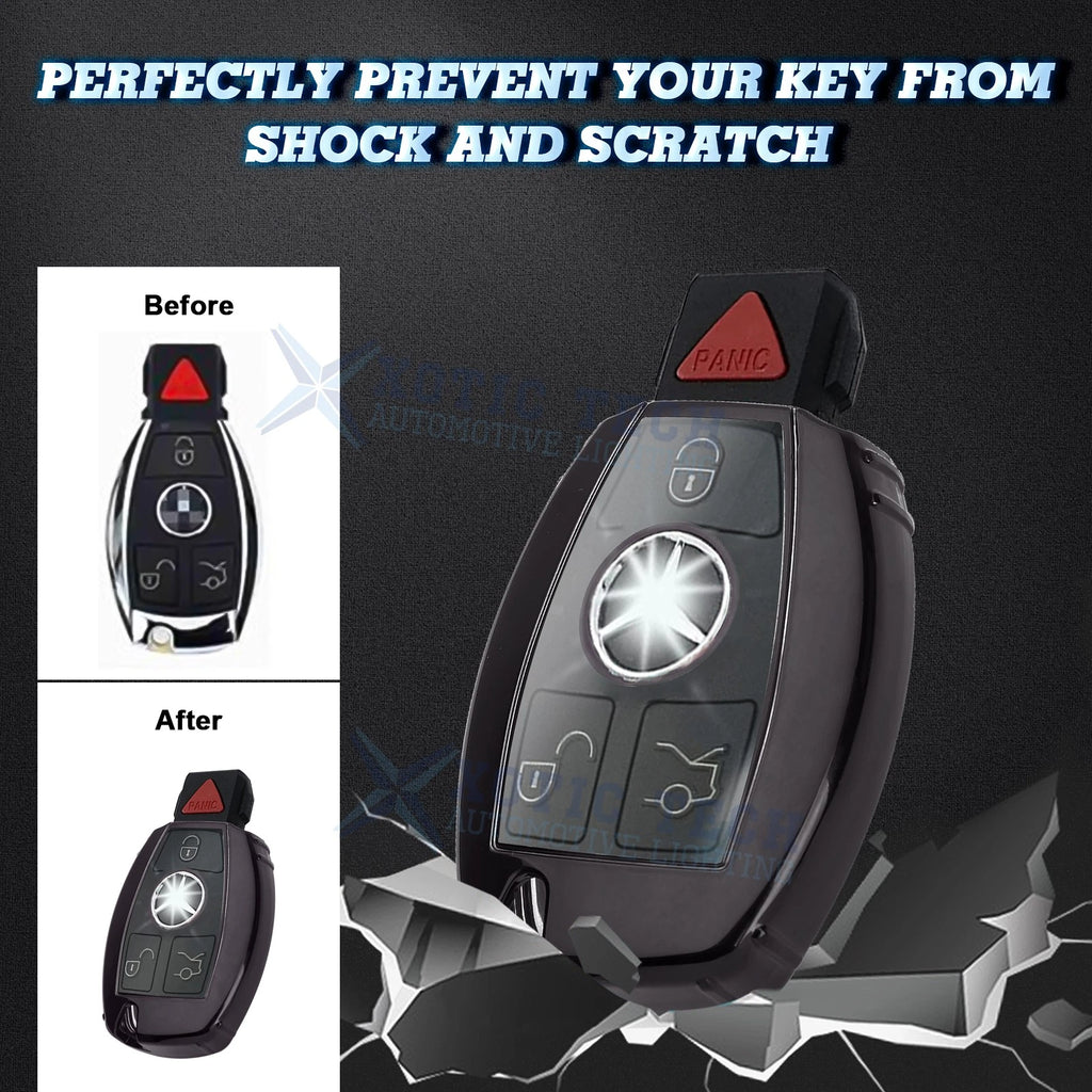 Smart Key Fob Holder Cover Chain for Mercedes-Benz C E S Class (2015-2024)