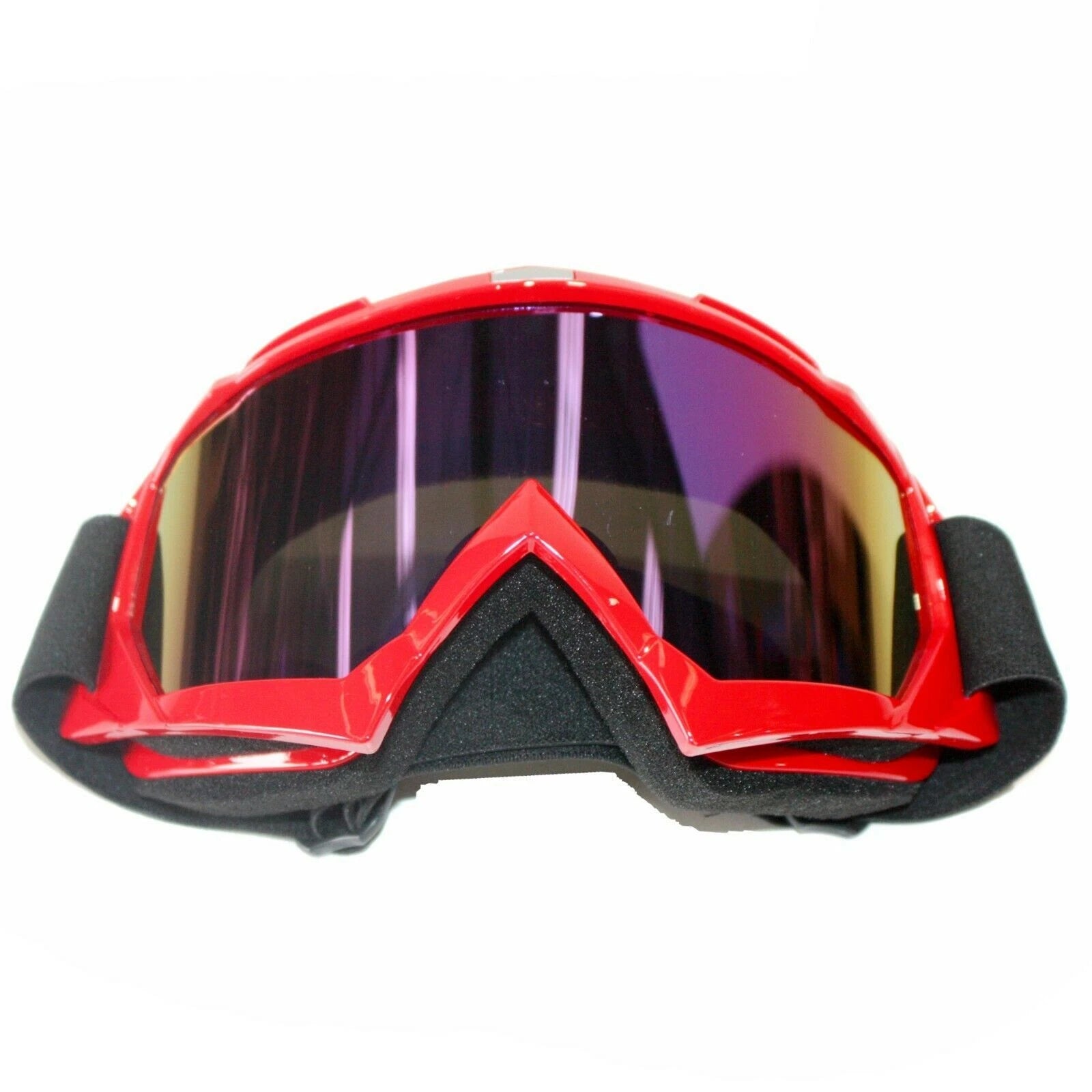 Tinted Red MX Goggles for Motocross Motorbike (Anti-Fog, UV Protection)