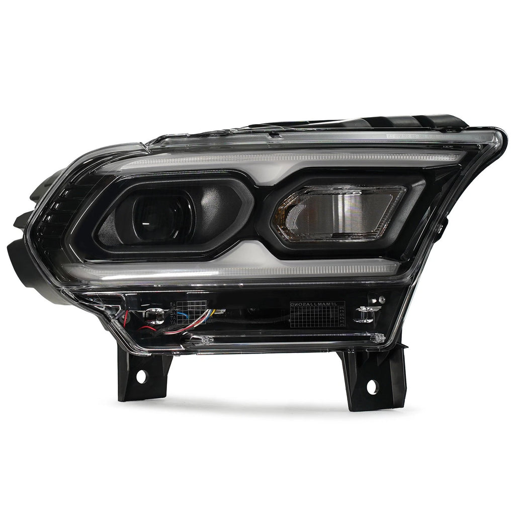 LED Headlight for Dodge Durango (2021–2024) - Black w/ Halogen Turn Signal