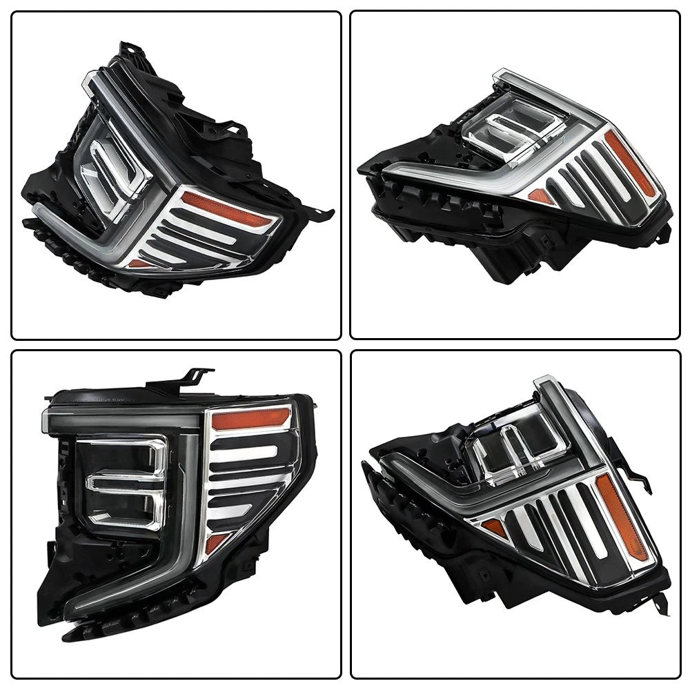 Black LED Headlights Pair for Sierra 1500 Denali (2022–2024)