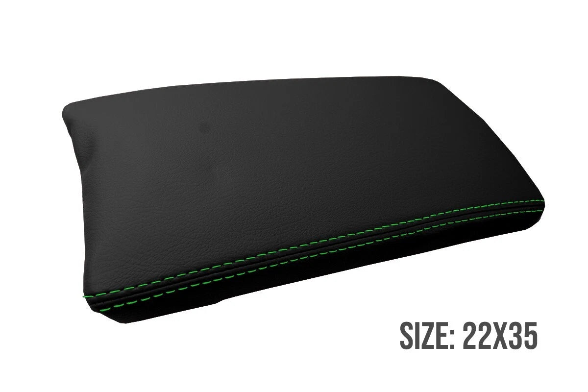 Leather Console Lid Armrest Cover for Toyota Prius (2010–2015) Green Stitch