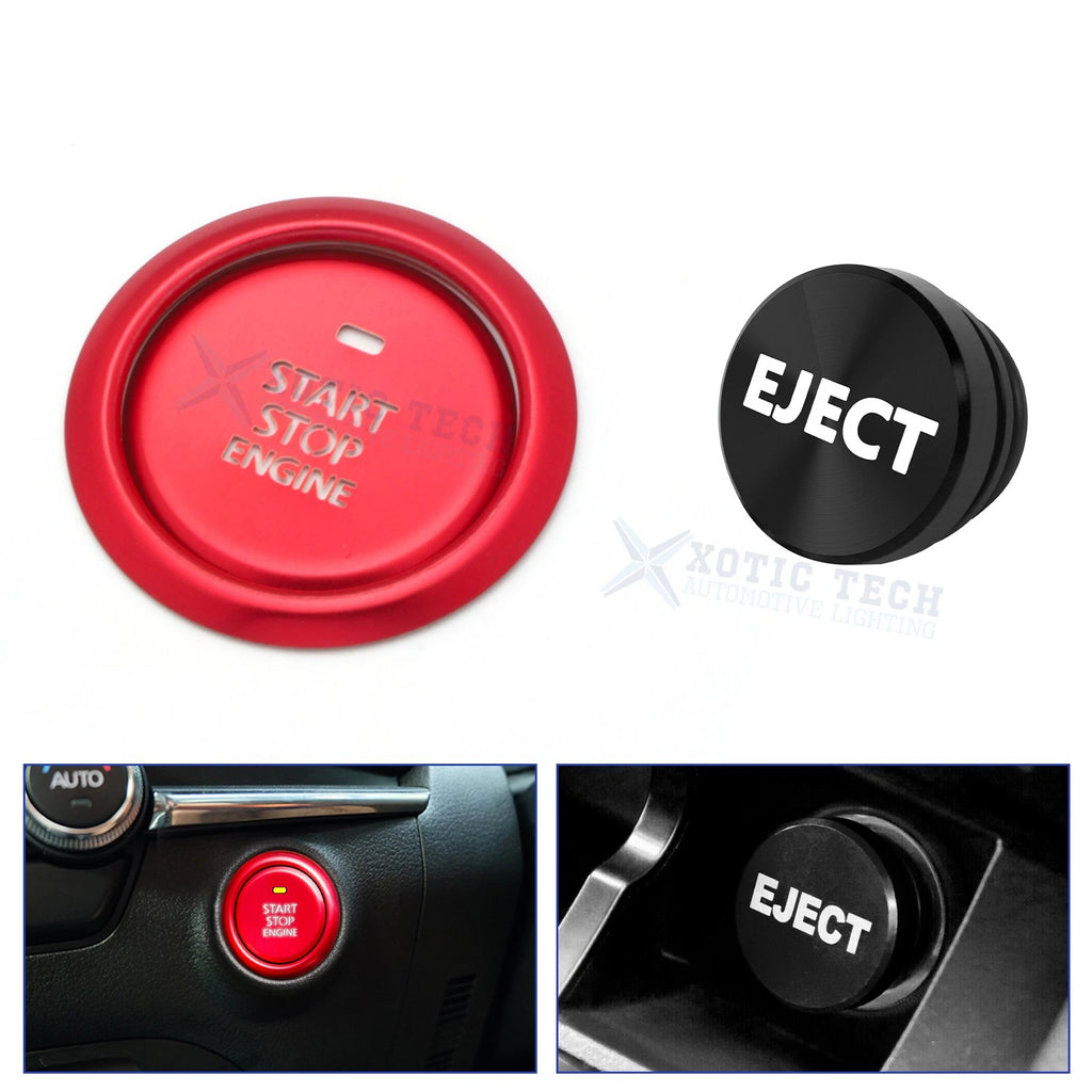 Alloy Engine Start + Black Cigarette Lighter Eject Button Trim for Mazda 3 (2020–2024)