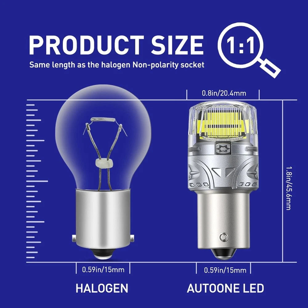 2X 1156 BA15S 7506 P21W LED Turn Signal Light Bulbs for Autoone (ERROR FREE)